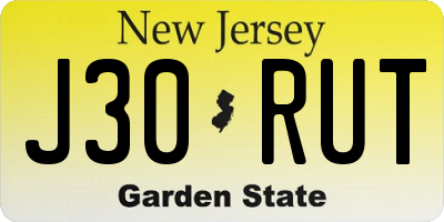 NJ license plate J30RUT
