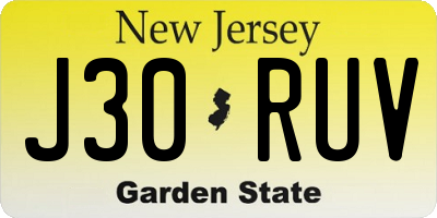 NJ license plate J30RUV