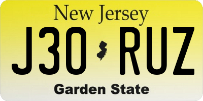 NJ license plate J30RUZ