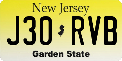 NJ license plate J30RVB