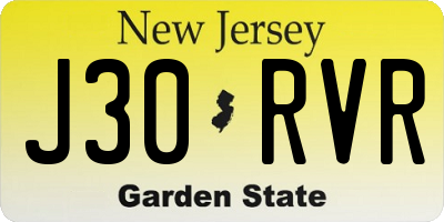 NJ license plate J30RVR