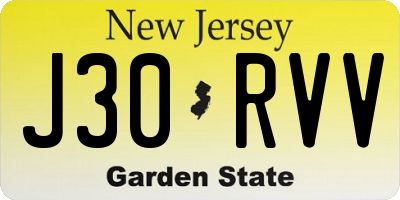 NJ license plate J30RVV