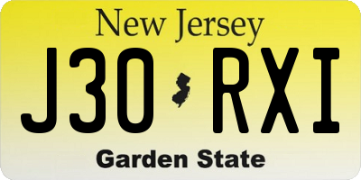 NJ license plate J30RXI