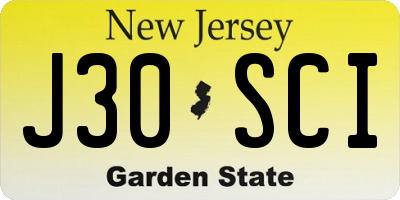 NJ license plate J30SCI