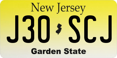 NJ license plate J30SCJ