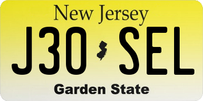 NJ license plate J30SEL