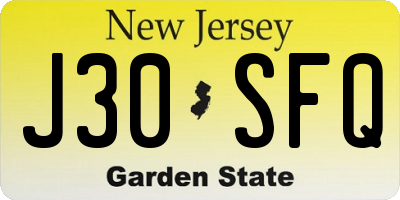 NJ license plate J30SFQ