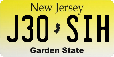 NJ license plate J30SIH