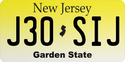 NJ license plate J30SIJ
