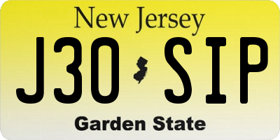 NJ license plate J30SIP