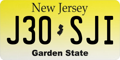 NJ license plate J30SJI