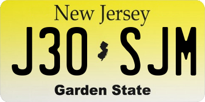 NJ license plate J30SJM