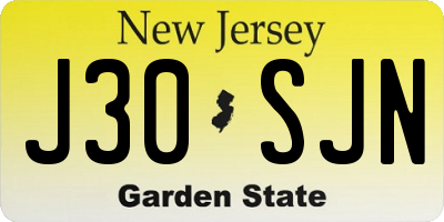 NJ license plate J30SJN