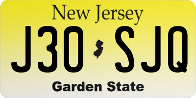 NJ license plate J30SJQ