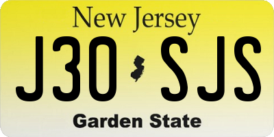 NJ license plate J30SJS