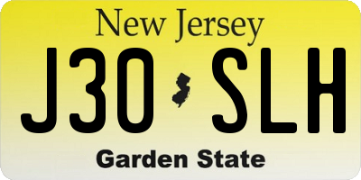 NJ license plate J30SLH