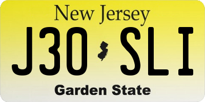 NJ license plate J30SLI