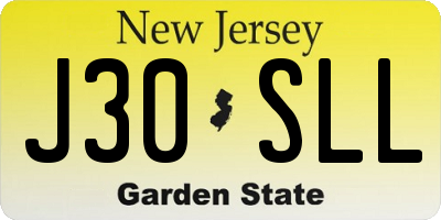 NJ license plate J30SLL