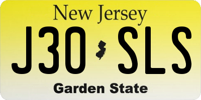 NJ license plate J30SLS
