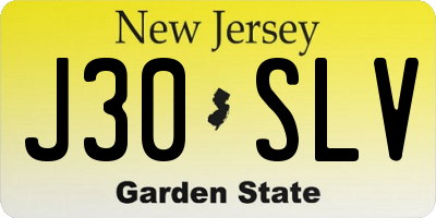 NJ license plate J30SLV