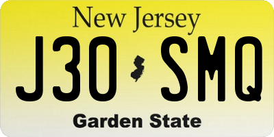 NJ license plate J30SMQ