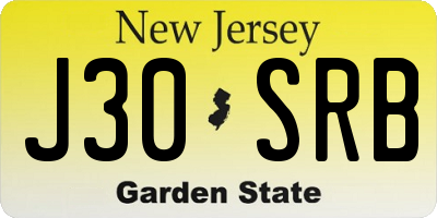 NJ license plate J30SRB