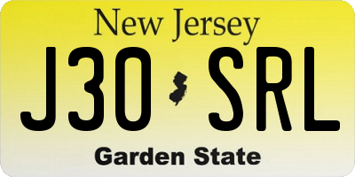 NJ license plate J30SRL