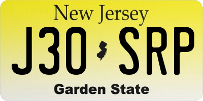 NJ license plate J30SRP