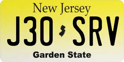 NJ license plate J30SRV