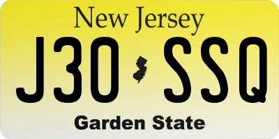 NJ license plate J30SSQ