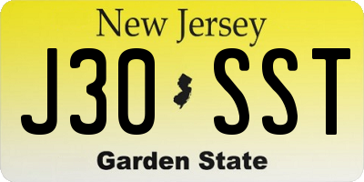 NJ license plate J30SST
