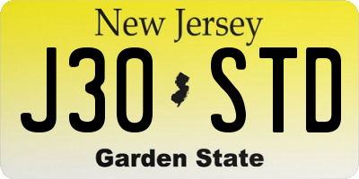 NJ license plate J30STD