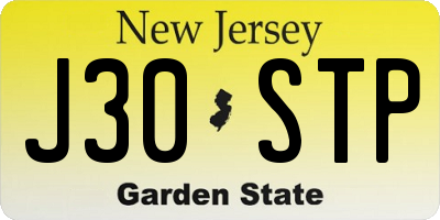 NJ license plate J30STP