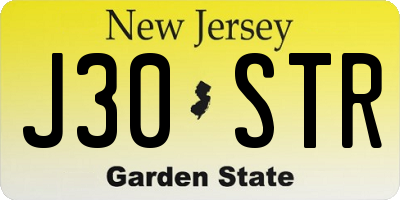 NJ license plate J30STR
