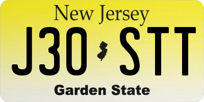 NJ license plate J30STT