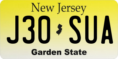 NJ license plate J30SUA