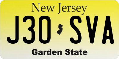NJ license plate J30SVA