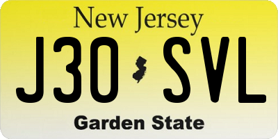 NJ license plate J30SVL