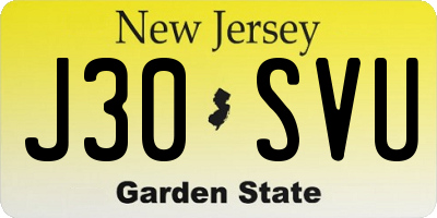 NJ license plate J30SVU