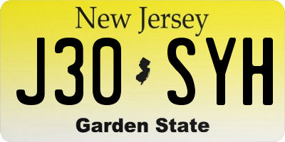 NJ license plate J30SYH