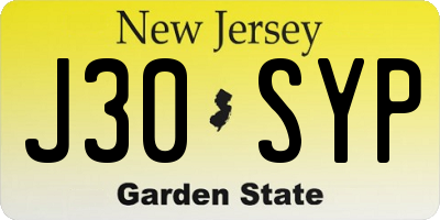 NJ license plate J30SYP