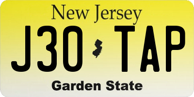 NJ license plate J30TAP