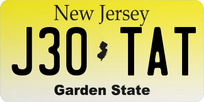 NJ license plate J30TAT