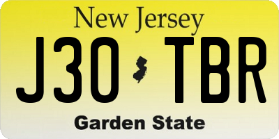 NJ license plate J30TBR