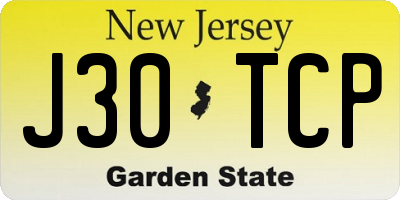 NJ license plate J30TCP