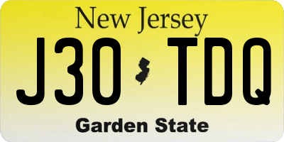 NJ license plate J30TDQ
