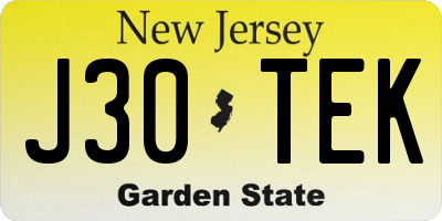 NJ license plate J30TEK