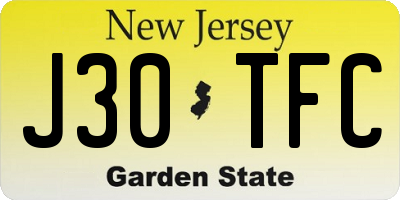 NJ license plate J30TFC