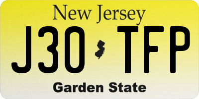 NJ license plate J30TFP