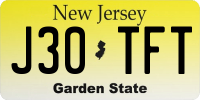 NJ license plate J30TFT